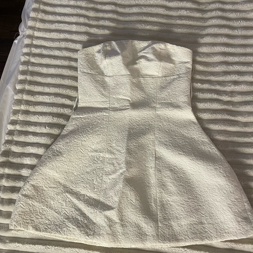 Cream Strapless Mini Dress